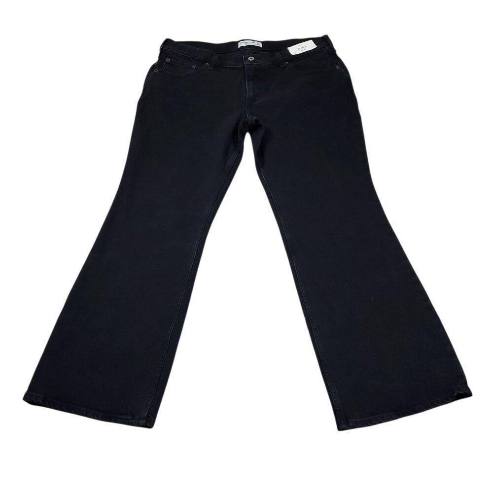 Abercrombie Short Boot Low Rise Jeans Black Stretch Denim Y2K Size 12 31 12S